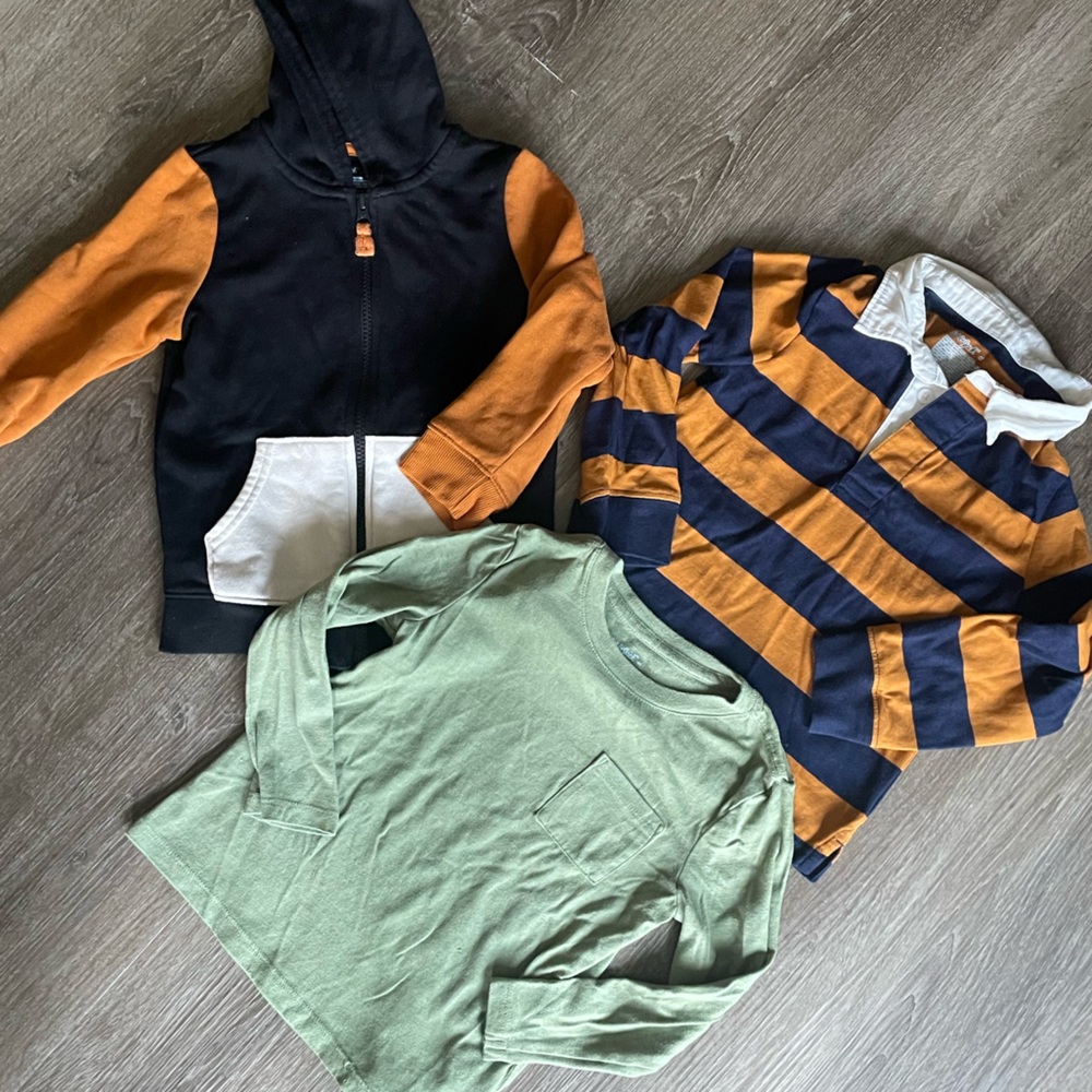 Cat & Jack Bundle of 4T Toddlers Long Sleeve tops and Jacket